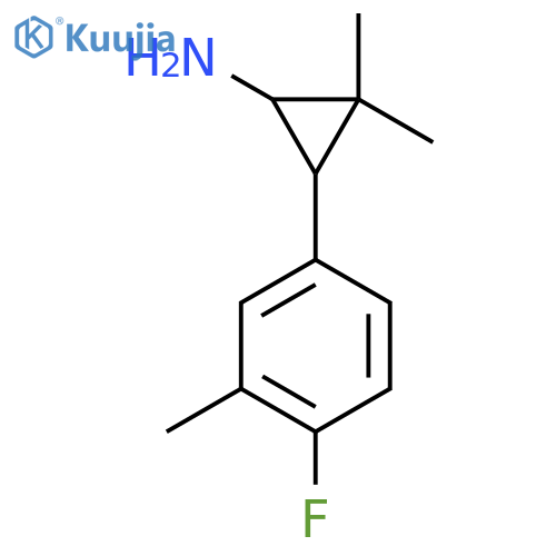 3-(4-fluoro-3-methylphenyl)-2,2-dimethylcyclopropan-1-amine structure