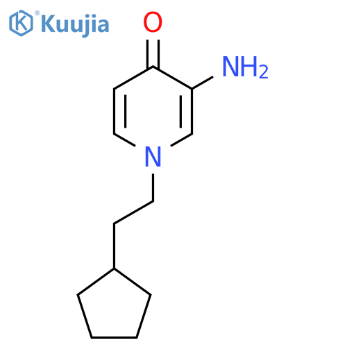 3-amino-1-(2-cyclopentylethyl)-1,4-dihydropyridin-4-one structure