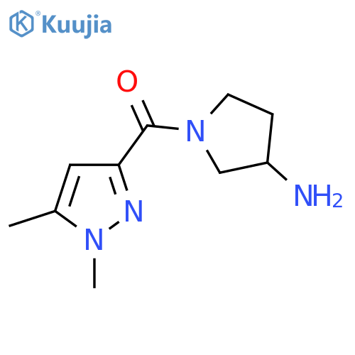 (3-Aminopyrrolidin-1-yl)(1,5-dimethyl-1H-pyrazol-3-yl)methanone structure