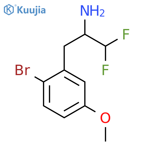 3-(2-bromo-5-methoxyphenyl)-1,1-difluoropropan-2-amine structure