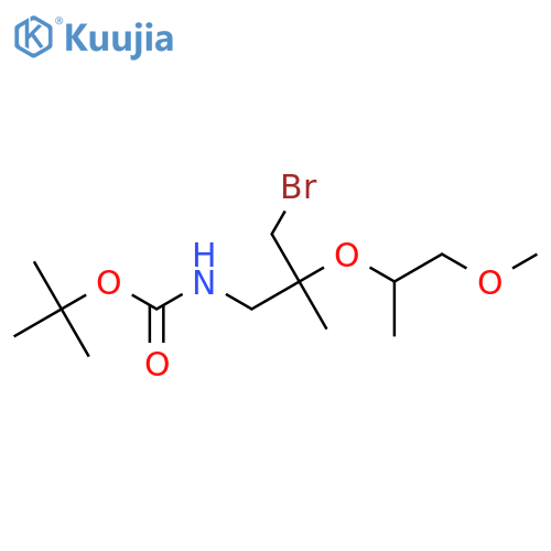 tert-butyl N-{3-bromo-2-(1-methoxypropan-2-yl)oxy-2-methylpropyl}carbamate structure