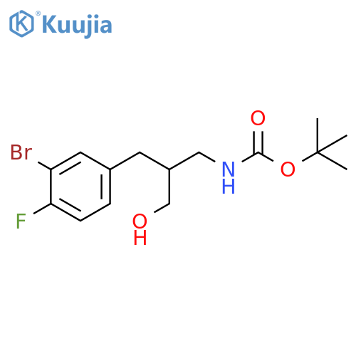 tert-butyl N-{2-(3-bromo-4-fluorophenyl)methyl-3-hydroxypropyl}carbamate structure