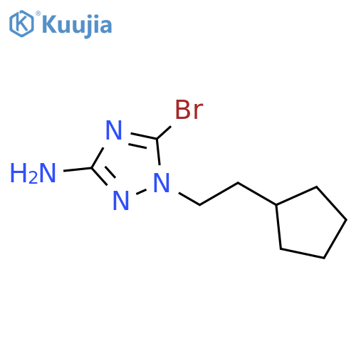 5-bromo-1-(2-cyclopentylethyl)-1H-1,2,4-triazol-3-amine structure
