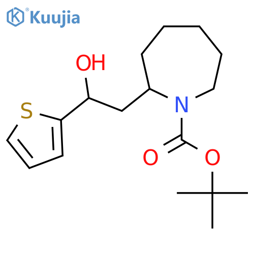 tert-butyl 2-2-hydroxy-2-(thiophen-2-yl)ethylazepane-1-carboxylate structure