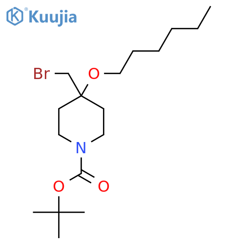tert-butyl 4-(bromomethyl)-4-(hexyloxy)piperidine-1-carboxylate structure