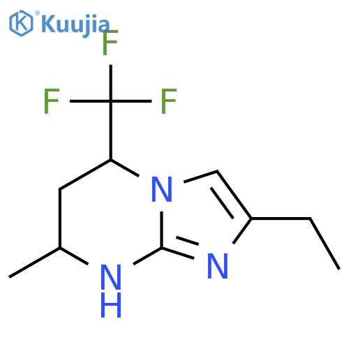 2-ethyl-7-methyl-5-(trifluoromethyl)-5H,6H,7H,8H-imidazo1,2-apyrimidine structure