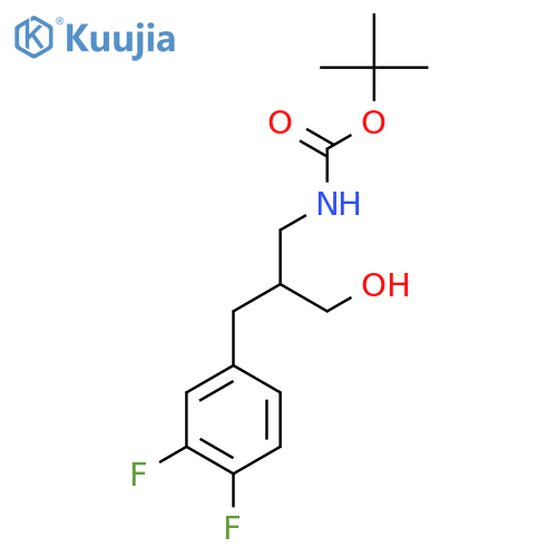 tert-butyl N-{2-[(3,4-difluorophenyl)methyl]-3-hydroxypropyl}carbamate structure