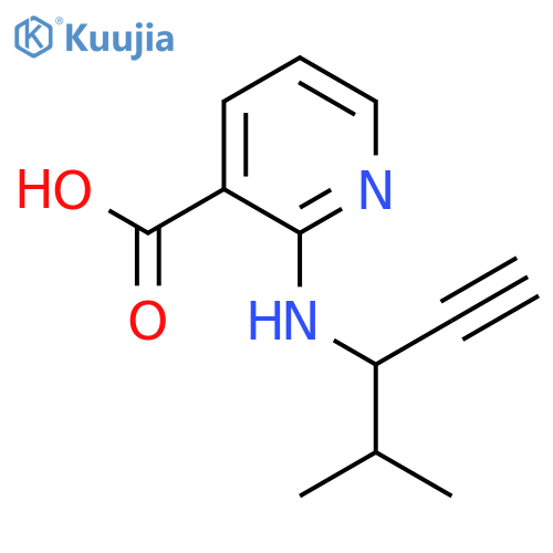 2-(4-methylpent-1-yn-3-yl)aminopyridine-3-carboxylic acid structure