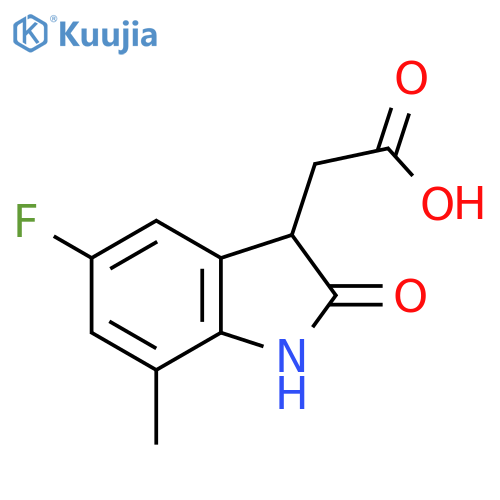 1H-Indole-3-acetic acid, 5-fluoro-2,3-dihydro-7-methyl-2-oxo- structure