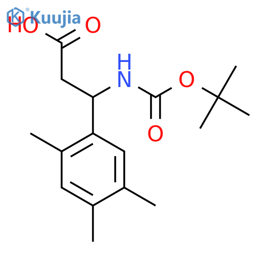 3-{(tert-butoxy)carbonylamino}-3-(2,4,5-trimethylphenyl)propanoic acid structure
