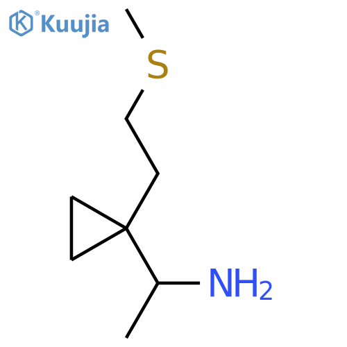 1-{1-2-(methylsulfanyl)ethylcyclopropyl}ethan-1-amine structure