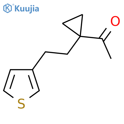 1-{1-2-(thiophen-3-yl)ethylcyclopropyl}ethan-1-one structure