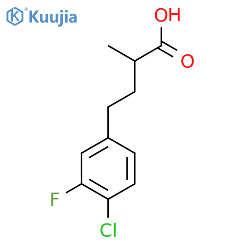 4-(4-chloro-3-fluorophenyl)-2-methylbutanoic acid structure