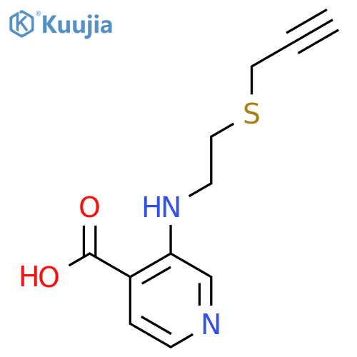 3-{2-(prop-2-yn-1-ylsulfanyl)ethylamino}pyridine-4-carboxylic acid structure