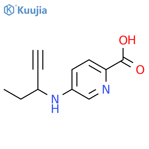 5-(pent-1-yn-3-yl)aminopyridine-2-carboxylic acid structure