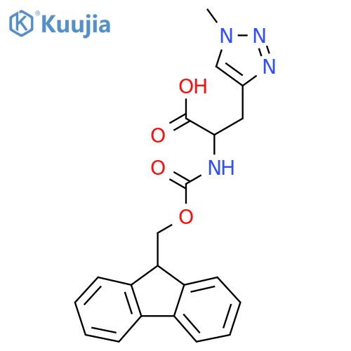 2-({(9H-fluoren-9-yl)methoxycarbonyl}amino)-3-(1-methyl-1H-1,2,3-triazol-4-yl)propanoic acid structure