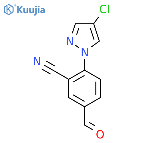 2-(4-chloro-1H-pyrazol-1-yl)-5-formylbenzonitrile structure