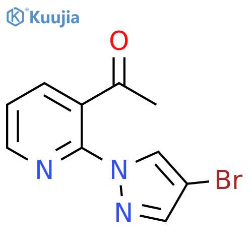 1-2-(4-bromo-1H-pyrazol-1-yl)pyridin-3-ylethan-1-one structure