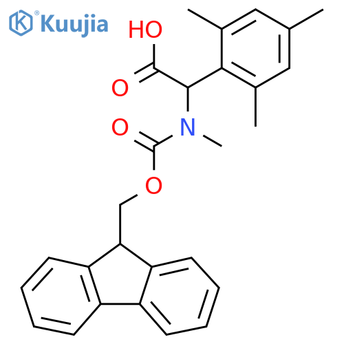 2-({[(9H-fluoren-9-yl)methoxy]carbonyl}(methyl)amino)-2-(2,4,6-trimethylphenyl)acetic acid structure
