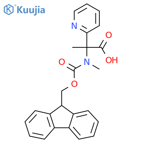 2-({[(9H-fluoren-9-yl)methoxy]carbonyl}(methyl)amino)-2-(pyridin-2-yl)propanoic acid structure