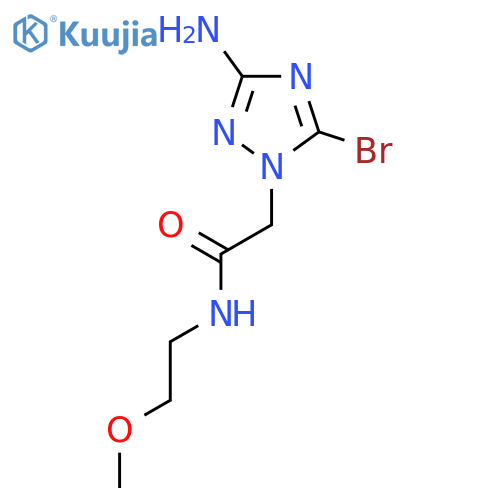 2-(3-amino-5-bromo-1H-1,2,4-triazol-1-yl)-N-(2-methoxyethyl)acetamide structure