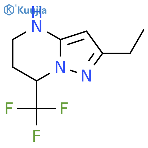 2-ethyl-7-(trifluoromethyl)-4H,5H,6H,7H-pyrazolo1,5-apyrimidine structure