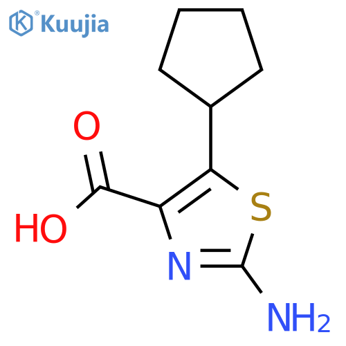 2-Amino-5-cyclopentyl-1,3-thiazole-4-carboxylic acid structure
