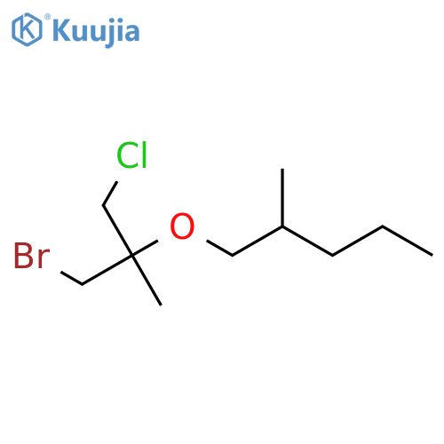 1-(1-bromo-3-chloro-2-methylpropan-2-yl)oxy-2-methylpentane structure