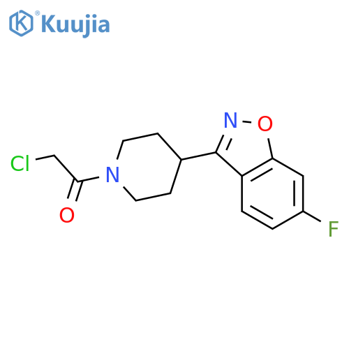 Piperidine, 1-(chloroacetyl)-4-(6-fluoro-1,2-benzisoxazol-3-yl)- structure