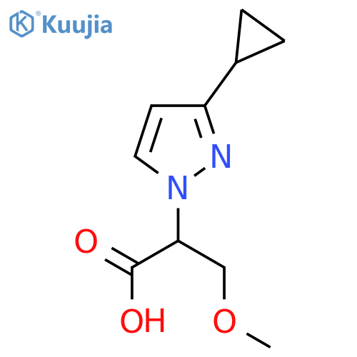 2-(3-cyclopropyl-1H-pyrazol-1-yl)-3-methoxypropanoic acid structure