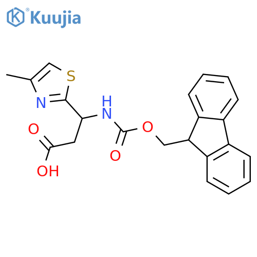 3-({(9H-fluoren-9-yl)methoxycarbonyl}amino)-3-(4-methyl-1,3-thiazol-2-yl)propanoic acid structure