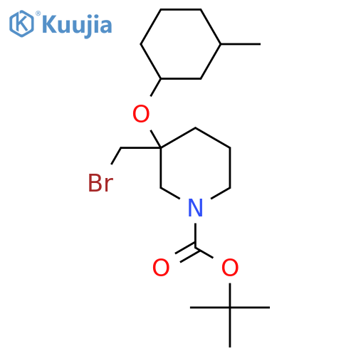 tert-butyl 3-(bromomethyl)-3-(3-methylcyclohexyl)oxypiperidine-1-carboxylate structure