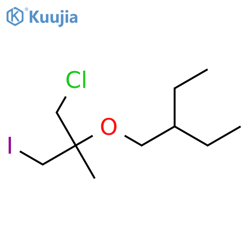 1-(1-chloro-3-iodo-2-methylpropan-2-yl)oxy-2-ethylbutane structure