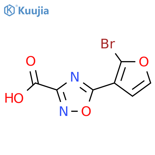 5-(2-Bromofuran-3-yl)-1,2,4-oxadiazole-3-carboxylic acid structure