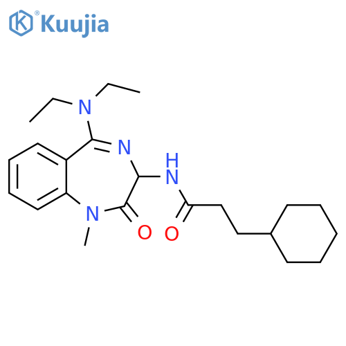 Cyclohexanepropanamide,N-[5-(diethylamino)-2,3-dihydro-1-methyl-2-oxo-1H-1,4-benzodiazepin-3-yl]- structure