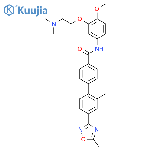 [1,1'-Biphenyl]-4-carboxamide,N-[3-[2-(dimethylamino)ethoxy]-4-methoxyphenyl]-2'-methyl-4'-(5-methyl-1,2,4-oxadiazol-3-yl)- structure