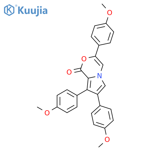 1H-Pyrrolo[2,1-c][1,4]oxazin-1-one, 3,7,8-tris(4-methoxyphenyl)- structure