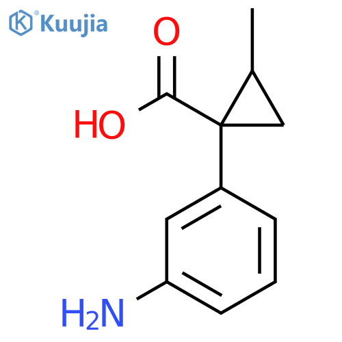 1-(3-Aminophenyl)-2-methylcyclopropane-1-carboxylic acid structure