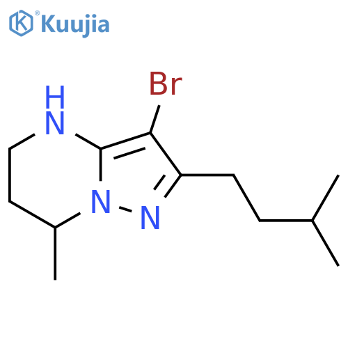 3-bromo-7-methyl-2-(3-methylbutyl)-4H,5H,6H,7H-pyrazolo1,5-apyrimidine structure