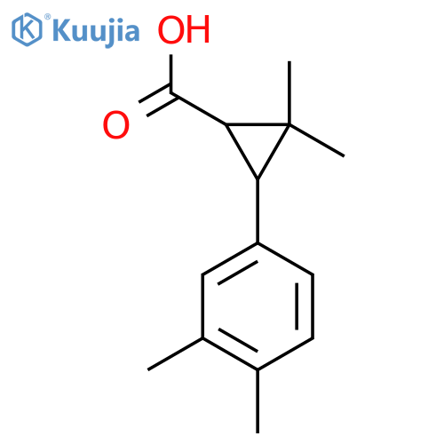 3-(3,4-dimethylphenyl)-2,2-dimethylcyclopropane-1-carboxylic acid structure
