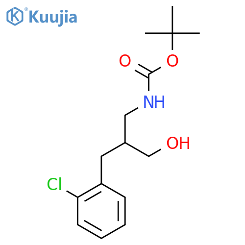tert-butyl N-{2-[(2-chlorophenyl)methyl]-3-hydroxypropyl}carbamate structure