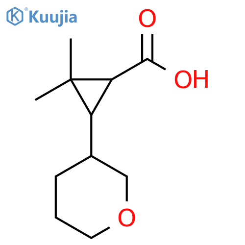 2,2-dimethyl-3-(oxan-3-yl)cyclopropane-1-carboxylic acid structure