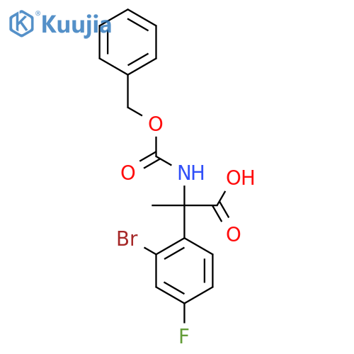 2-{(benzyloxy)carbonylamino}-2-(2-bromo-4-fluorophenyl)propanoic acid structure