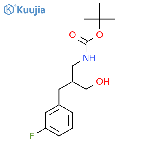 tert-butyl N-{2-(3-fluorophenyl)methyl-3-hydroxypropyl}carbamate structure