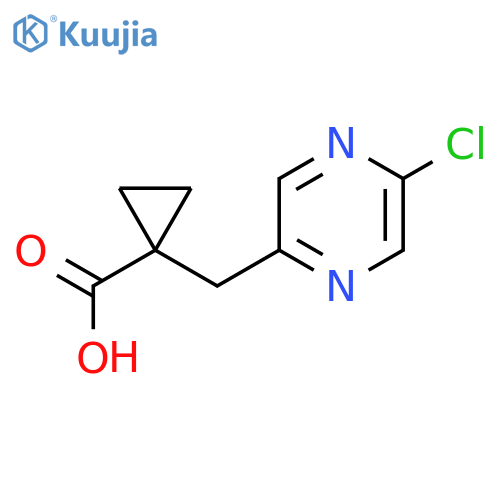 1-(5-chloropyrazin-2-yl)methylcyclopropane-1-carboxylic acid structure