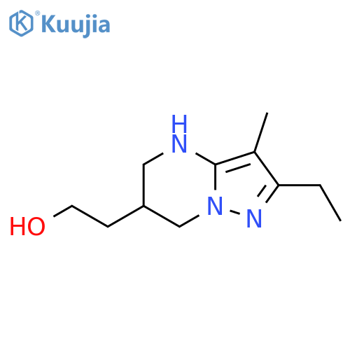 2-{2-ethyl-3-methyl-4H,5H,6H,7H-pyrazolo1,5-apyrimidin-6-yl}ethan-1-ol structure