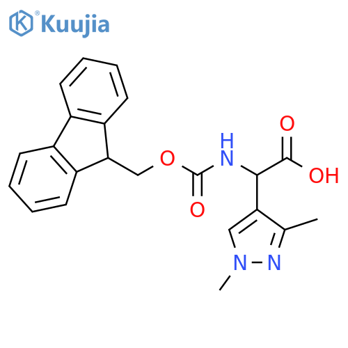 2-(1,3-dimethyl-1H-pyrazol-4-yl)-2-({(9H-fluoren-9-yl)methoxycarbonyl}amino)acetic acid structure