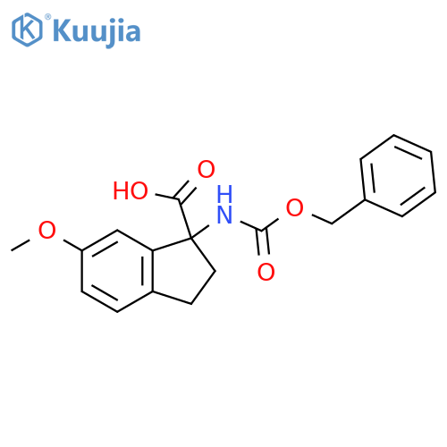 1-{(benzyloxy)carbonylamino}-6-methoxy-2,3-dihydro-1H-indene-1-carboxylic acid structure