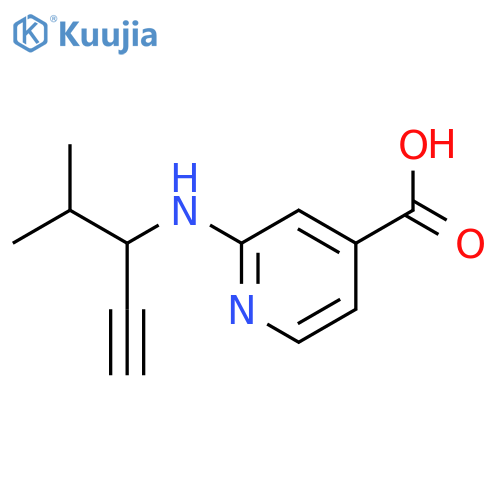 2-(4-methylpent-1-yn-3-yl)aminopyridine-4-carboxylic acid structure