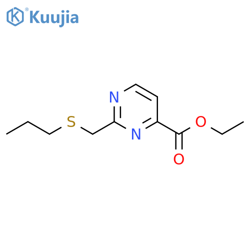 4-Pyrimidinecarboxylic acid, 2-[(propylthio)methyl]-, ethyl ester structure